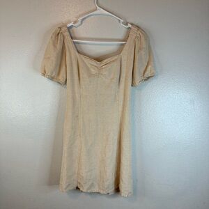 Japna Linen Cream Colored Open Back Dress